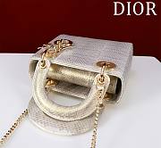 Dior Lady Mini Snake Gold and White Leather - 17*15*7cm - 2