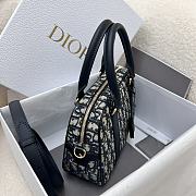 Dior Medium D-Vibe Bowling Bag Blue Dior Oblique Jacquard 25 x 16 x 9.5cm - 3