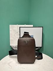 Prada Slingback Saffiano Brown Bag - 14x20x5cm - 1