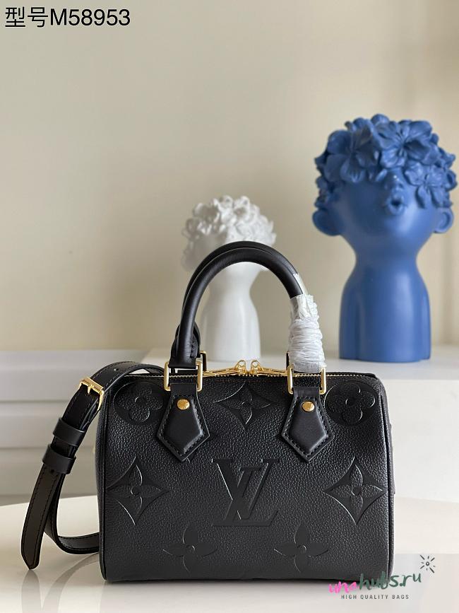 Louis Vuitton Speedy Bandouliere 20 Black Monogram Empreinte - 1