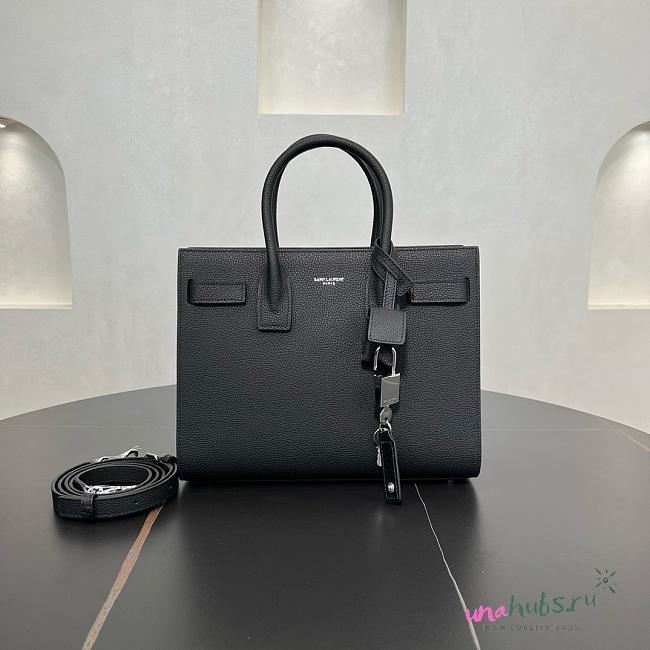 YSL Sac De Jour Black Grained Leather Bag - 26x21x13cm - 1