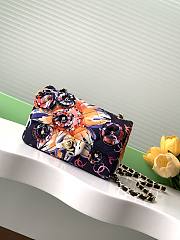 	 Chanel Tweed Purple Flower Small Size 21cm - 1
