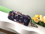 	 Chanel Tweed Purple Flower Small Size 21cm - 5