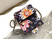 	 Chanel Tweed Purple Flower Small Size 21cm - 4