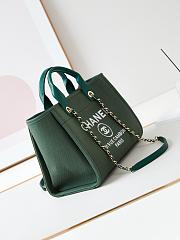 Chanel Deauville Green Shopping Bag 32cm - 4