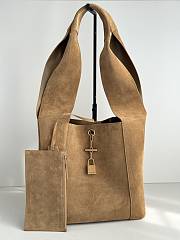 YSL Brown Suede Tanger Shoulder Bag - 27*27*8CM - 1