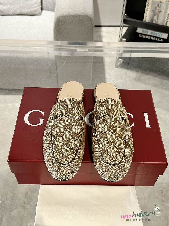 Gucci Horsebit Jordaan crystals Brown mule - 1