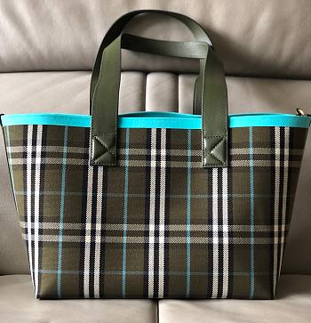 BURBERRY Tote Bag check Cotton Olive green