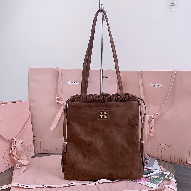 Miu Miu Joie Suede Brown Tote - 28 X31 cm - 1