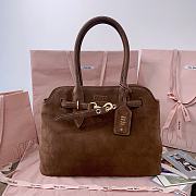 Miu Miu Brown Aventure Suede Brown Leather Bag - 31X40X13CM - 1