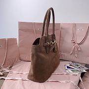 Miu Miu Brown Aventure Suede Brown Leather Bag - 31X40X13CM - 4
