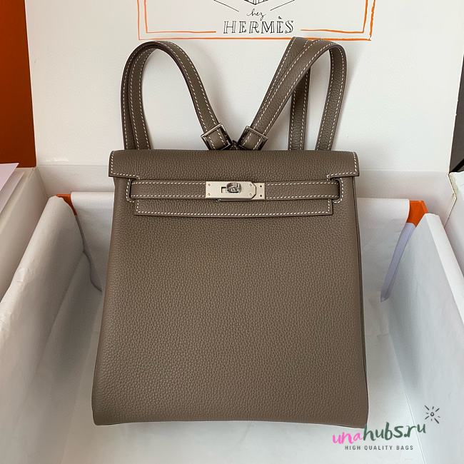 Hermes Kelly Ado Bakcpack 22cm In Taupe Togo Leather  - 1