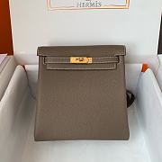 Hermes Kelly Ado Bakcpack 22cm In Taupe Togo Leather  - 3