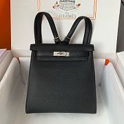	 Hermes Kelly Ado Bakcpack 22cm In Black Togo Leather - 1