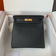 	 Hermes Kelly Ado Bakcpack 22cm In Black Togo Leather - 2