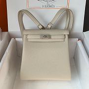	 Hermes Kelly Ado Bakcpack 22cm In White Togo Leather - 1