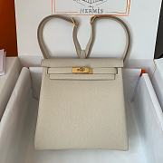 	 Hermes Kelly Ado Bakcpack 22cm In White Togo Leather - 2