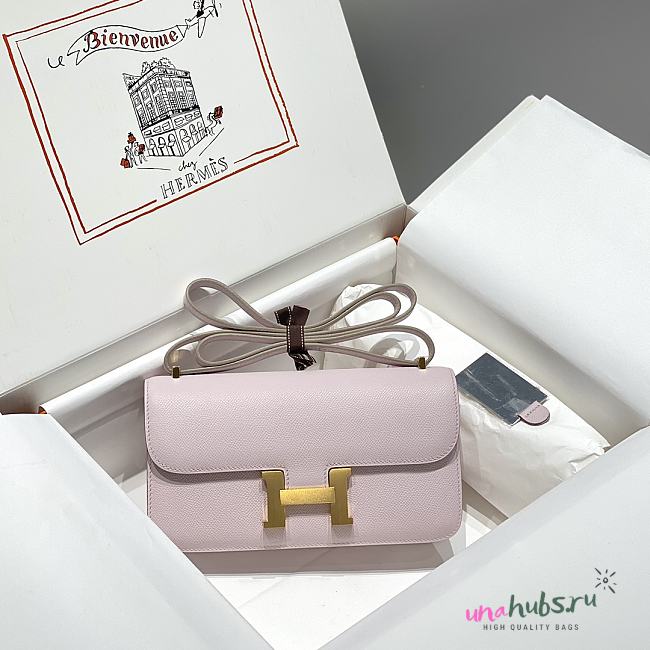 	 Hermes Constance Bag In Pink Epsom Leather - 24/12/4cm - 1