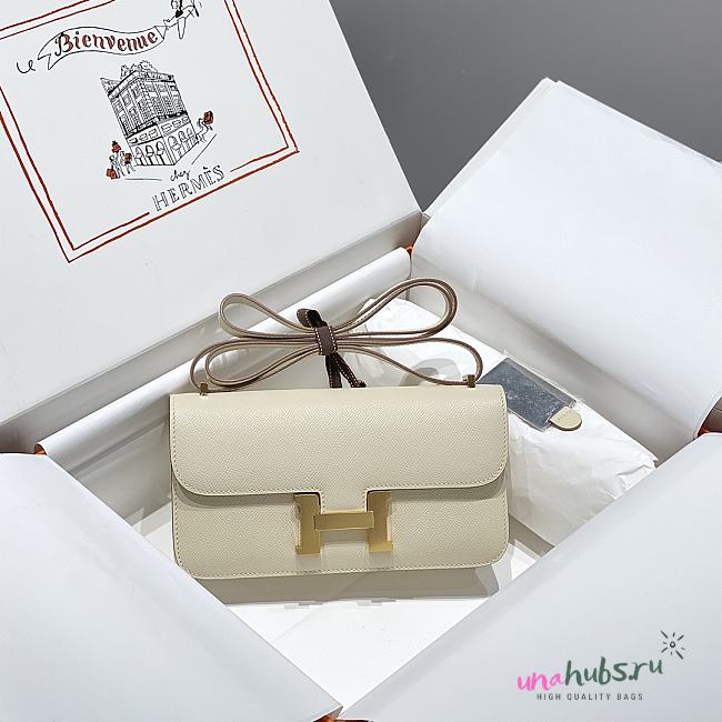	 Hermes Constance Bag In Off White Epsom Leather - 24/12/4cm - 1