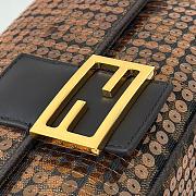 Fendi Fabric Jacquard Paillettes Vitello Seta Bag - 28x6x15cm - 5