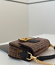 	 Fendi Fabric Jacquard Paillettes Vitello Seta Bag - 19.5x5x11cm - 6