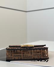 	 Fendi Fabric Jacquard Paillettes Vitello Seta Bag - 19.5x5x11cm - 4