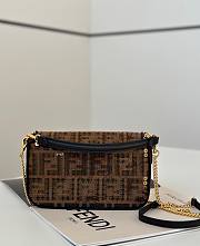 	 Fendi Fabric Jacquard Paillettes Vitello Seta Bag - 19.5x5x11cm - 2