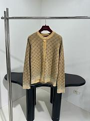 Gucci Embroidered Wool GG Jacquard Cardigan - 1