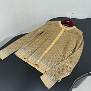 Gucci Embroidered Wool GG Jacquard Cardigan - 6