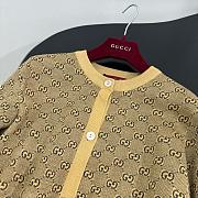 Gucci Embroidered Wool GG Jacquard Cardigan - 5