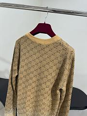 Gucci Embroidered Wool GG Jacquard Cardigan - 2