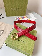 Gucci GG Ebony Red Leather Belt - 1