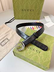 	 Gucci GG Ebony Black Leather Belt - 2
