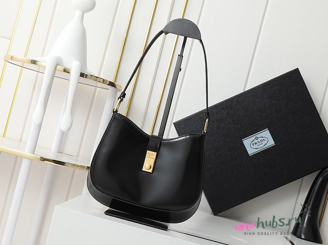 Prada Cleo brushed leather shoulder bag with clasp closure - 1