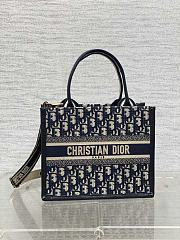 Dior Small Dior Book Tote Oblique Embroidery and Calfskin - 26.5 x 22 x 14 cm - 1