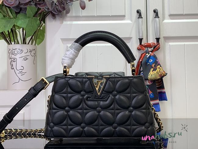	 Louis Vuitton Capucines East-West Mini Black bloom effect - 12 x 8 x 22 cm - 1