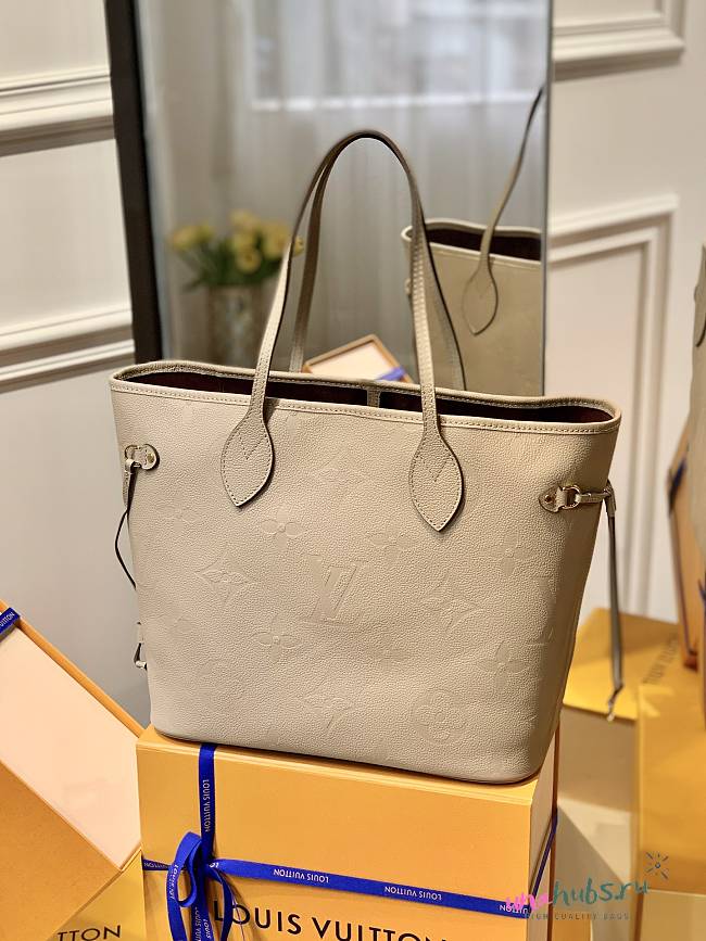 Louis Vuitton Neverfull MM Taupe Empreinte Bag 31x28x14cm - 1