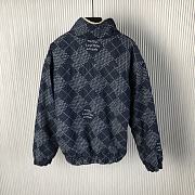 Denim Fleece Blouson Laser Damier Argyle motif on indigo denim 1AGINP - 2