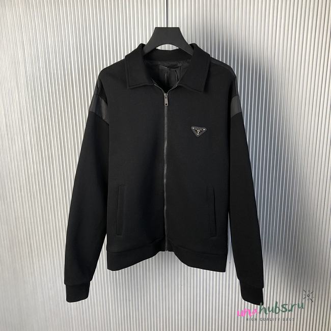 Prada Technical fleece cardigan with duchesse details - 1