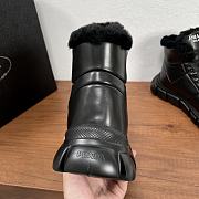 Prada Shearling-trimmed leather ankle boots - 4