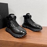 Prada Shearling-trimmed leather ankle boots - 3