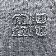 Miu Miu Women Wool and Nylon Knit Cardigan-Silver - 2