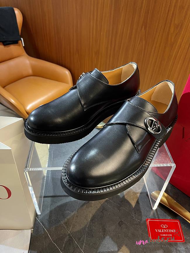 Valentino Garavani VLogo Signature leather monk loafer  - 1