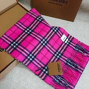 	 Burberry Check Cashmere Pink Scarf 168*30CM - 1