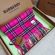 	 Burberry Check Cashmere Pink Scarf 168*30CM - 4