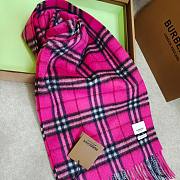 	 Burberry Check Cashmere Pink Scarf 168*30CM - 2