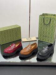 Gucci Cordovan Chunky-sole Leather Loafers - 1