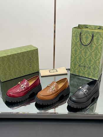 Gucci Cordovan Chunky-sole Leather Loafers