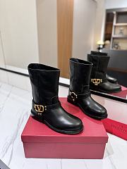 Valentino Leather Shoty Boots - 1