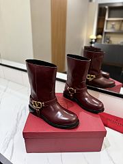 Valentino Leather Shoty Boots - 5